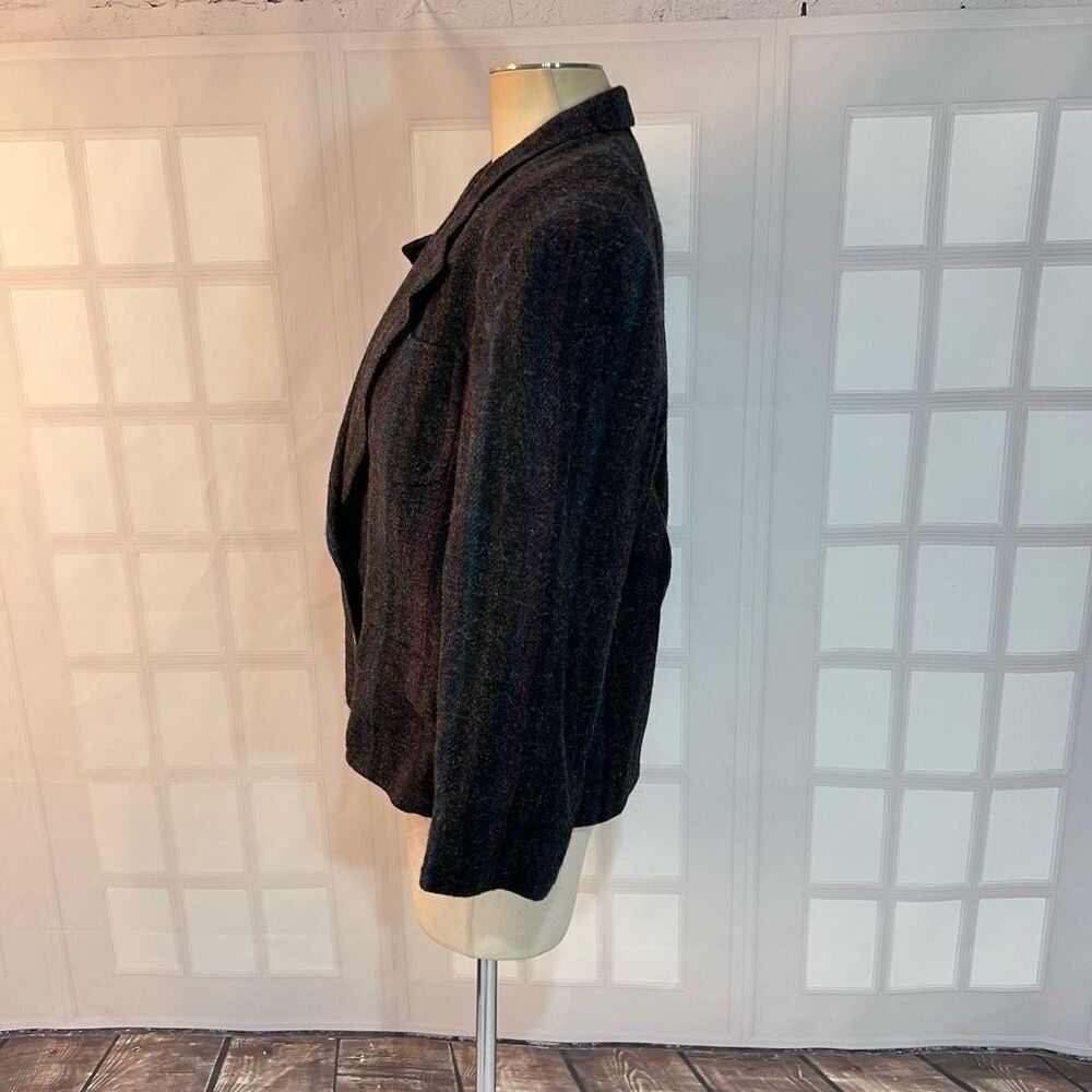Vintage Alexander Julian Gray Striped Wool Notch Lapel Blazer Size 8 - Picture 6 of 11